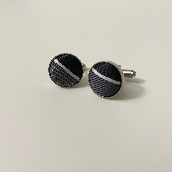 Vintage Lot of 7 Cufflinks Fabric Assorted Colours - Picture 12 of 16